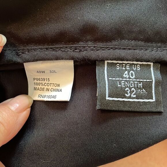 Nautica black cotton pleat front pants - Picture 7 of 8